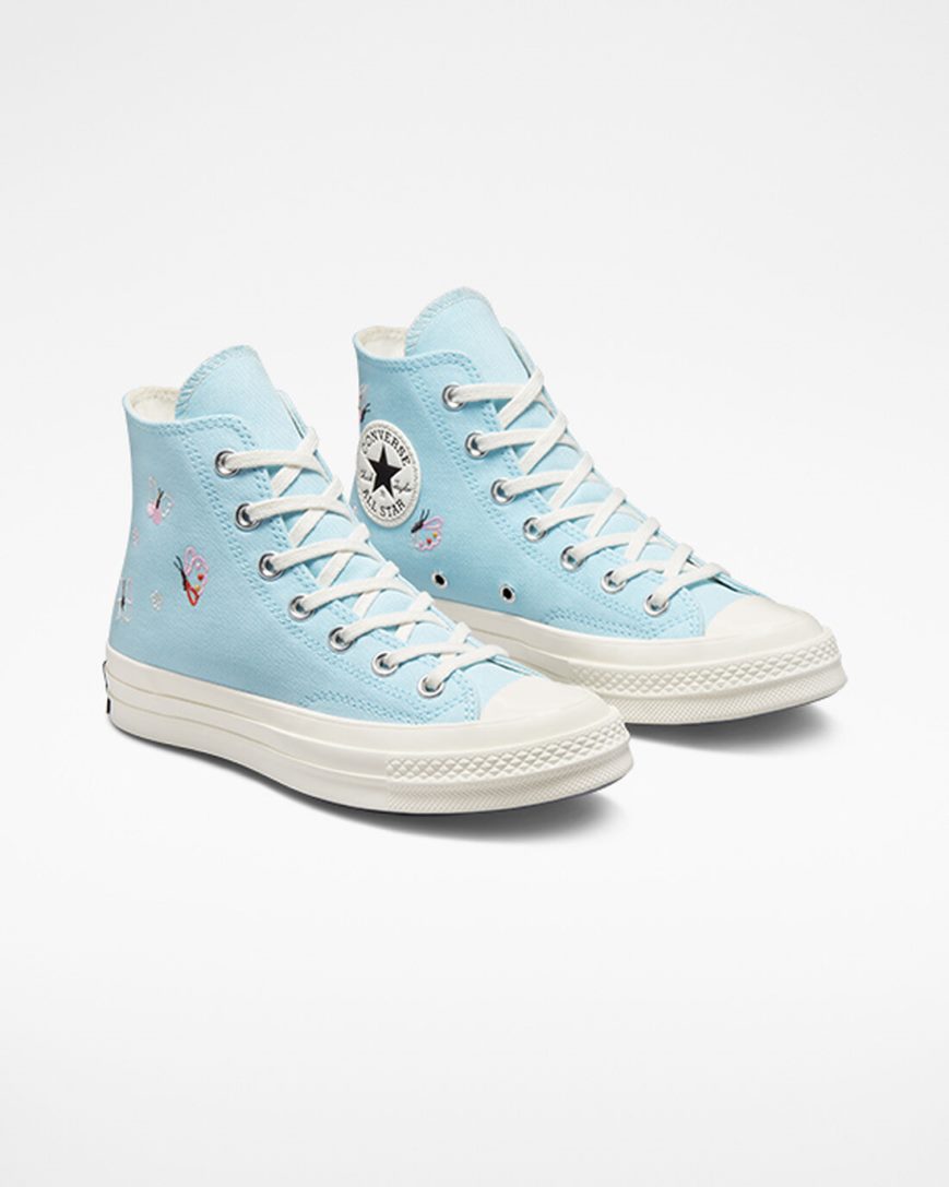 Tenisi Inalti Dama Converse Chuck 70 Butterfly Wings Albastri Negrii | RO HOTJN925